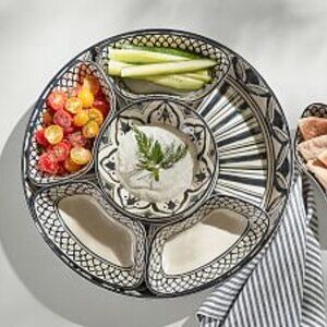Pottery Barn Marrakesh Beautiful Melamine Sectioned Serving Platter NEW